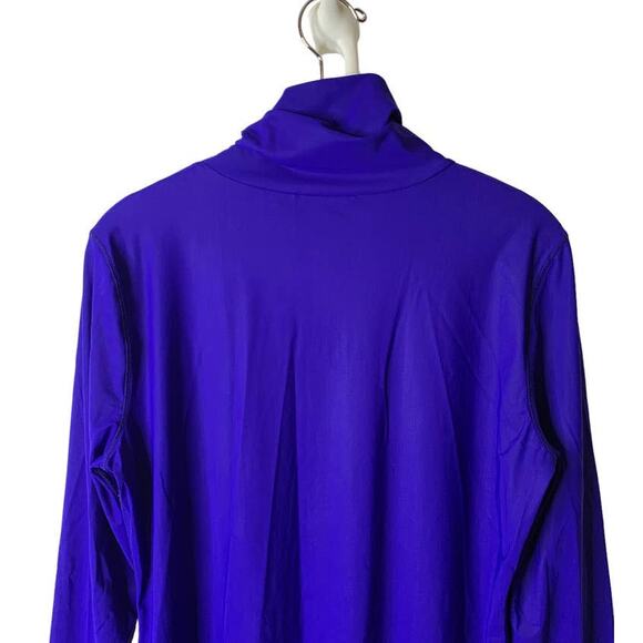 Dorothee Schumacher Purple Techno Stretch Turtleneck Top Size 5 / X-Large - Picture 7 of 10